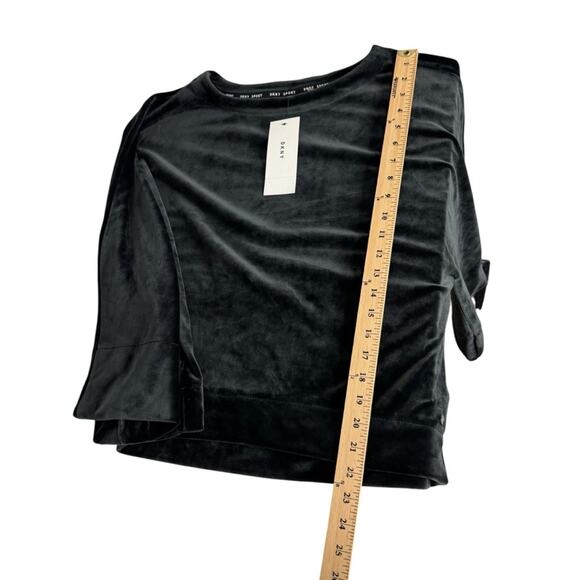Dkny Womens Velour Kimono Sleeve Basic Top Black Size‎ Medium New - Picture 6 of 9